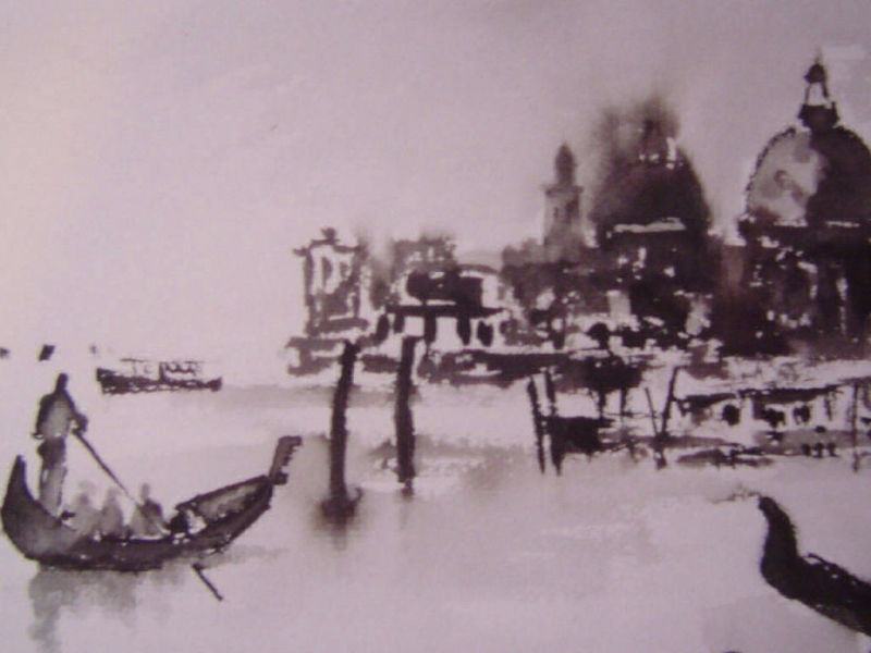 Encre de Chine 30x20 cm Gondoles