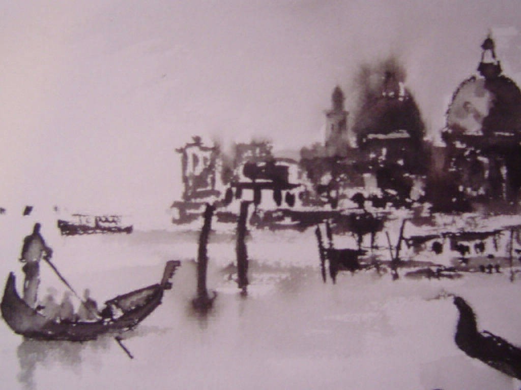 Encre de Chine 30x20 cm Gondoles