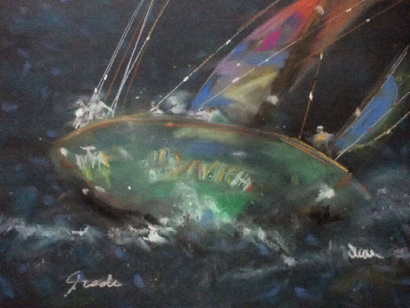 Pastel-sur-papier-50x65cm-RÉGATE