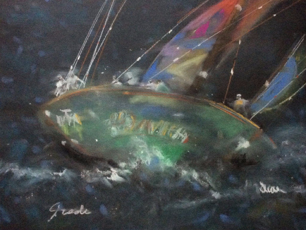 Pastel-sur-papier-50x65cm-RÉGATE