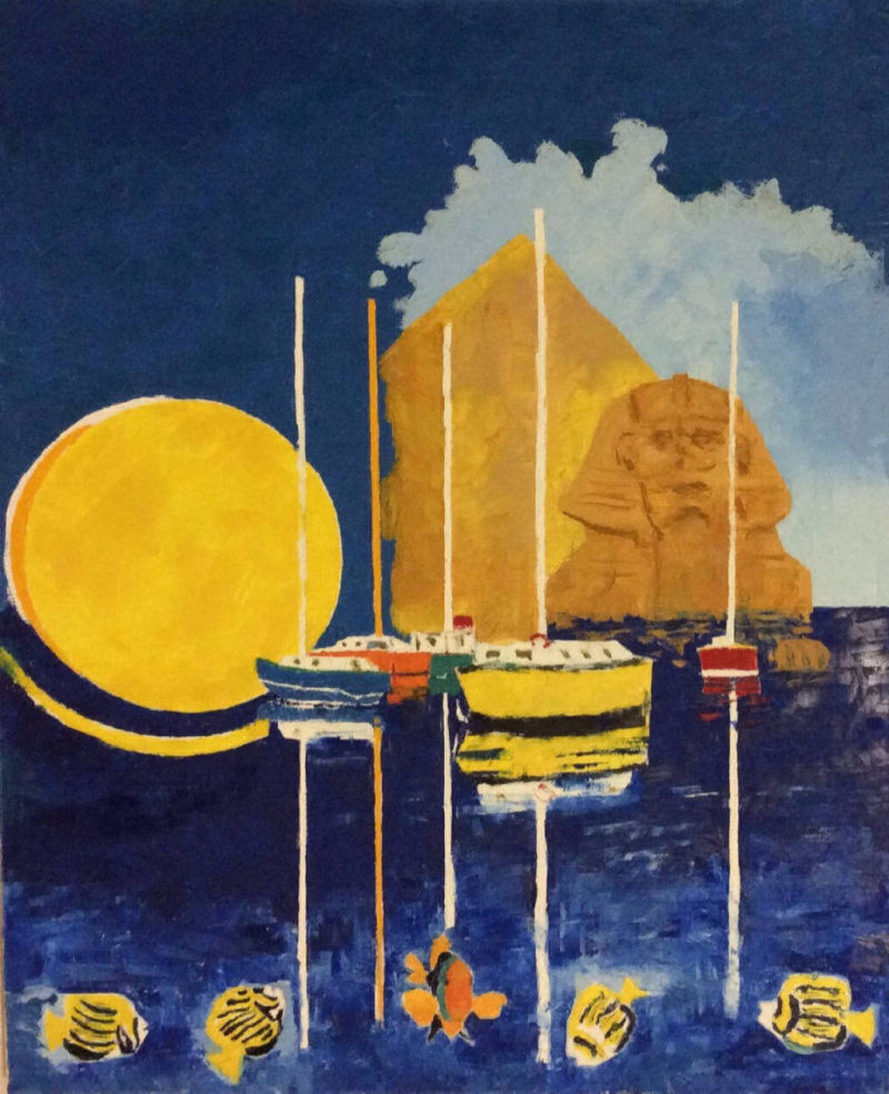 Huile sur toile 61x50 cm Egyptomanie