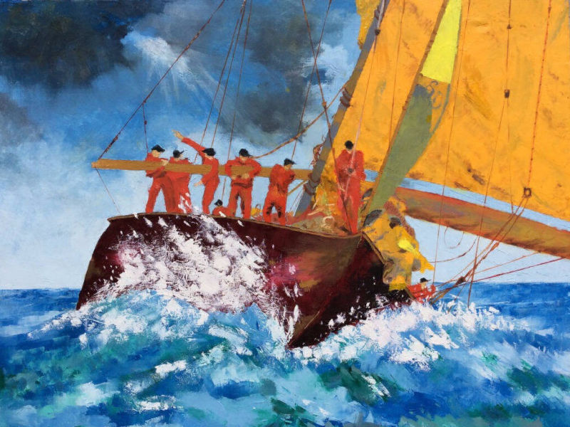 Huile sur toile 81x65 cm  Pleine Mer