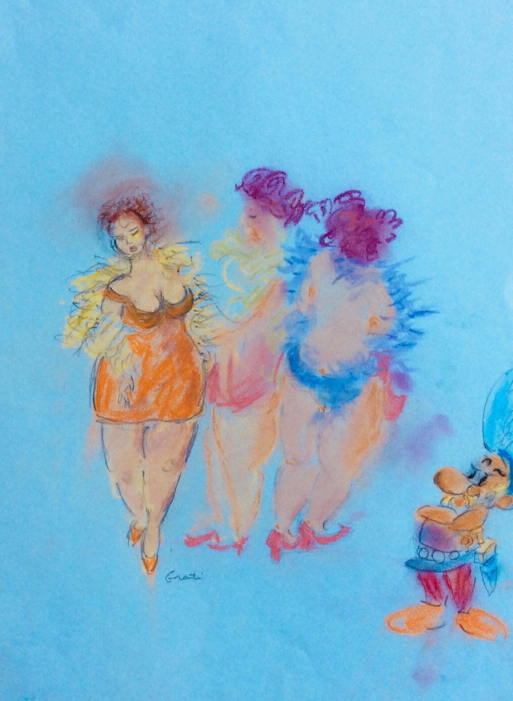 Pastel sur papier 30x40 cm Les Trois Grâces