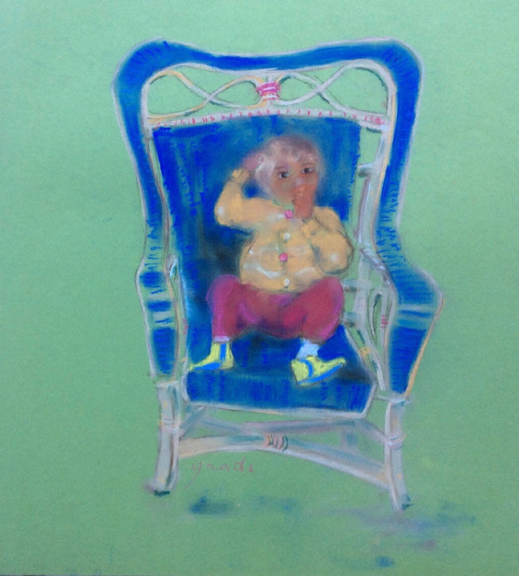 Pastel sur papier 60x45 cm ENFANCE